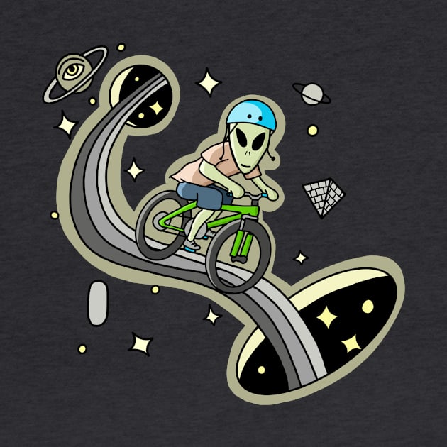 Alien mountainbiker by Local non union